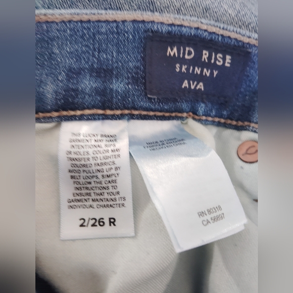 CLEAN & EUC!! Lucky Brand Mid Rise Ava Skinny Jeans. Size 2/26 - Picture 7 of 7